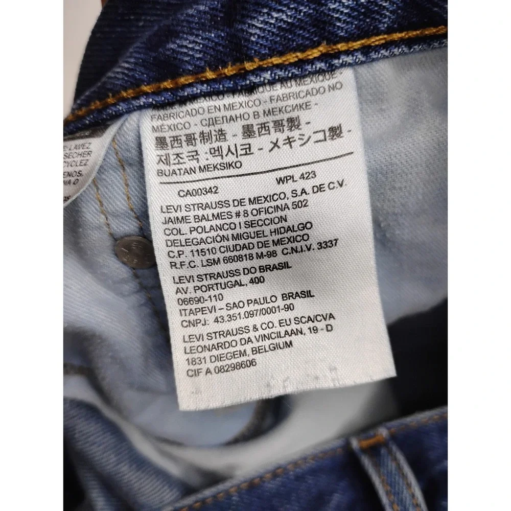 Levi's 517 Boot Cut Jeans Men 38x30 Distressed Blue Denim Classic Fit Mexico